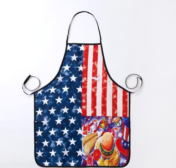 

новый дизайн полиэстер фартук кухня кулинария сша фартук национальный флаг шаблон для женщин мужчин подарок 74 * 56 см о