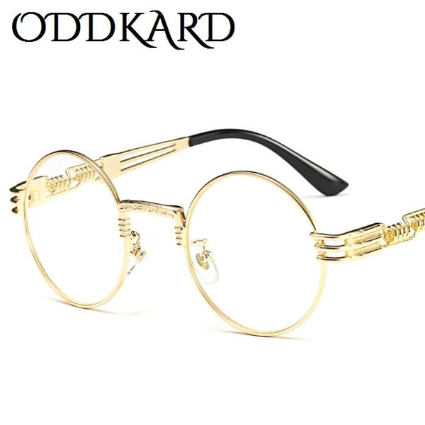 

oddkard vintage steampunk sunglasses for men and women brand designer round fashion sun glasses oculos de sol uv400, White;black