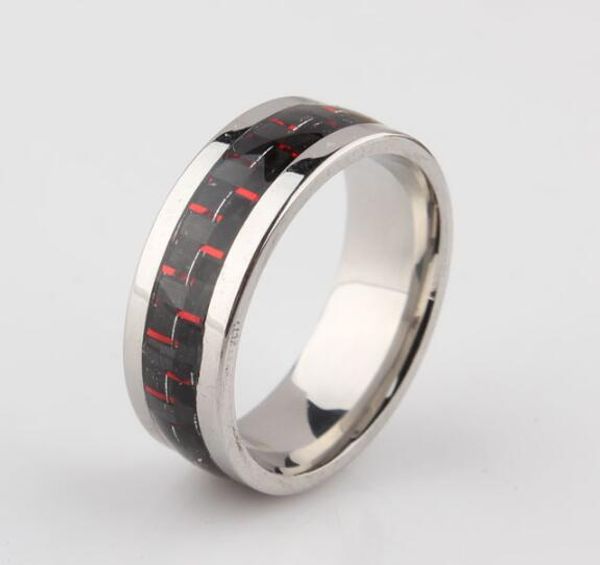

engagement rings fingers fashion jewelry rings carbon fiber wedding bands for men titanium steel ring christmas gift, Silver