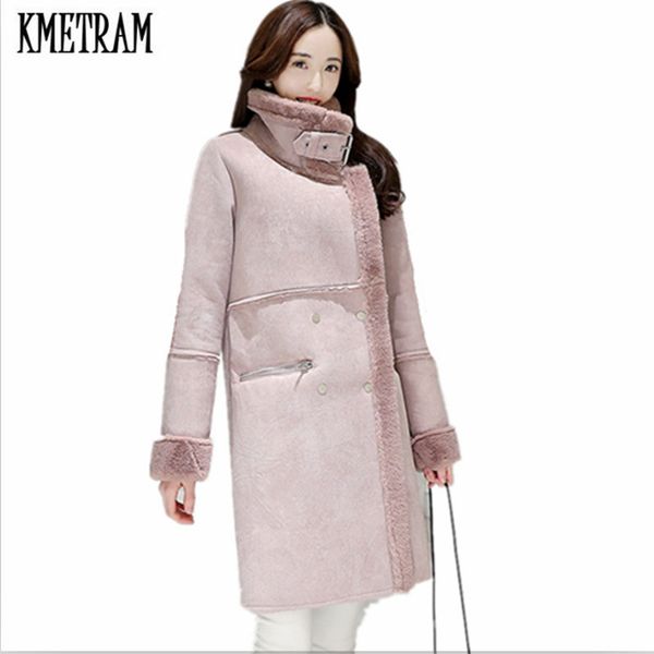Kmetram Imitation Manteau En Peau Acheter Hiver De Chaud Daim Épaisse 2017 Mode Agneau Laine D'hiver Femmes Femme Veste yIYgbf6vm7