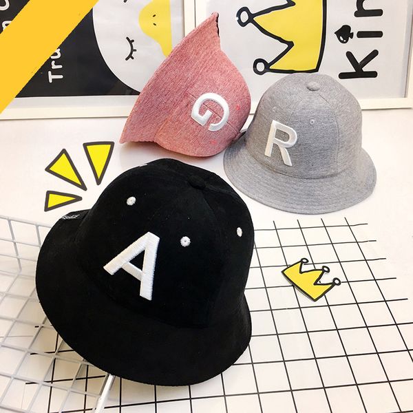 

5 color children bucket hat casual flower sun printed basin bucket hats e kids hats baby beanie caps, Yellow