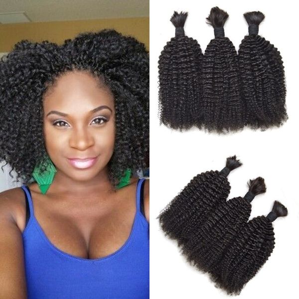

afro kinky curly braiding hair for black women virgin brazilian human bulk hair natural black g-easy