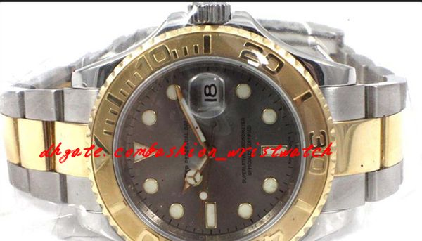 

stainless steel bracelet mens stainless steel/18k gold watch 16623 40mm automatic mechanical man watch wristwatch, Slivery;brown