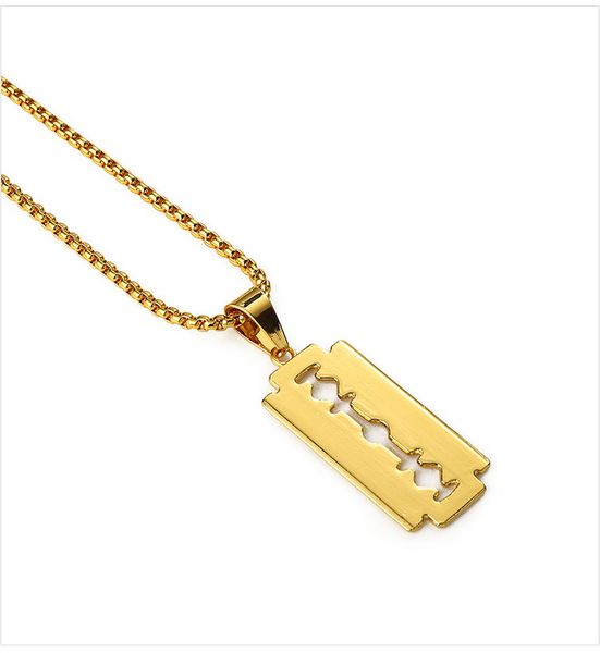 

Хип-хоп моды для женщин / Men18k Gold Ночного Клинка покрыл Бар Подвеска Ожерелья Rap лез