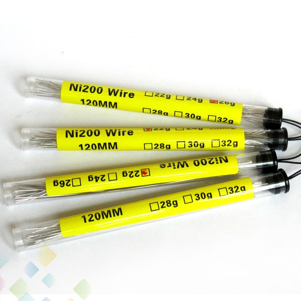 

20 pcs in a Tube Ni200 Wire 120MM 22g 24g 26g 28g 30g Resistance Wire Ni200 Electronic Cigarette High qualtiy Newest DHL Free