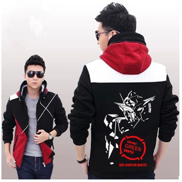 

wholesale- hight quality autumn and winter jackets mobile suit gundam unicorn clothing coat hooded sweatshirt hoodie, Black