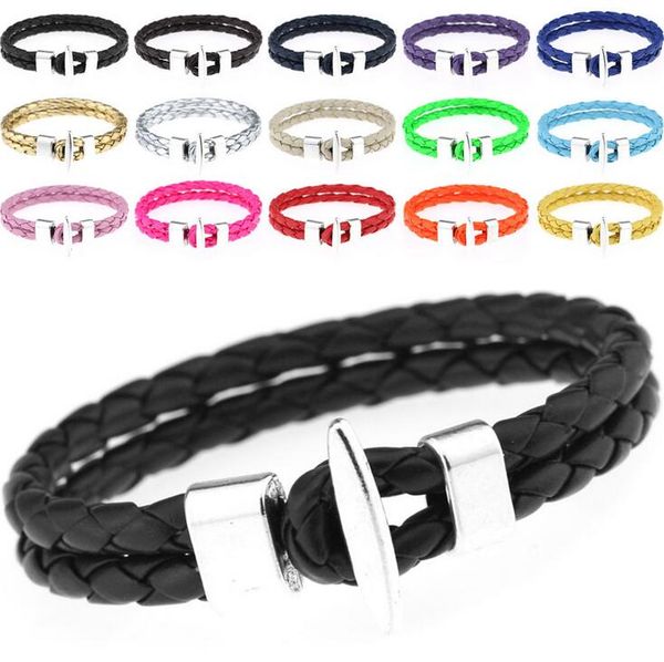 

retro anchor multi - layer wrapped leather rope knitting couple diy punk bracelet bracelet fb094 mix order 20 pieces a lot charm bracelets, Golden;silver