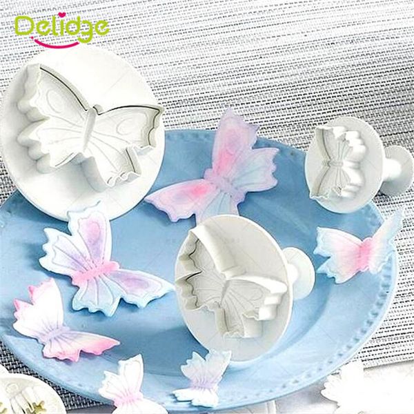 

wholesale- 3 pcs/set butterfly or beer shape cake mold 3d cute animal plasticcookie mold fondant cake mold beer butterfly cookie cutter
