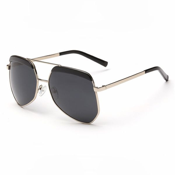 

hexagonal geometric shape acetate & metal brow bar pilot style sunglasses for men/women anti-glare glasses eyewear, White;black