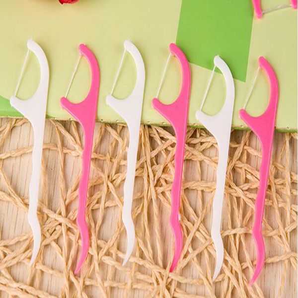 

new design plastic toothpick dental floss picks waxed teeth toothpicks stick flossers sword oral care 25pcs/ set 7.8*2cm