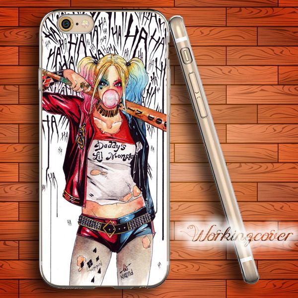

coque harley quinn soft clear tpu case for iphone 7 6 6s plus 5s se 5 5c 4s 4 case silicone cover
