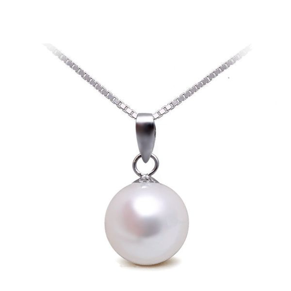 

long pearl pendant 925 sterling silver necklace luxury pearl fashion women bohemian necklace pendant 10cm ball ladies jewelry 10pcs/lot