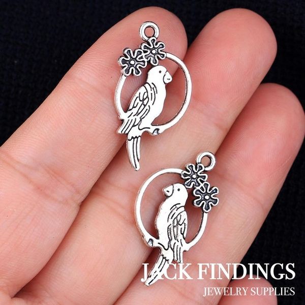 

wholesale-24pcs 14x25mm antique tibetan silver charms bracelet necklace pendant 2015 new fashion birds, Bronze;silver