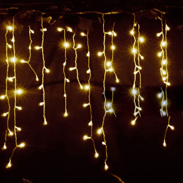

220v led christmas tree led light ornament 4m multicolor icicle curtain party wedding decoration lights for home 2017 eu plug