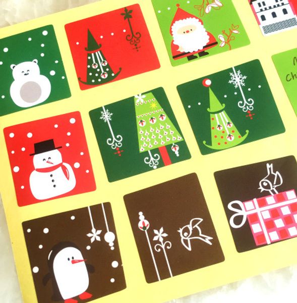 

wholesale-irregular quadrilateral christmas gift seal label stickers for handmade product party favor gift bag candy box decor