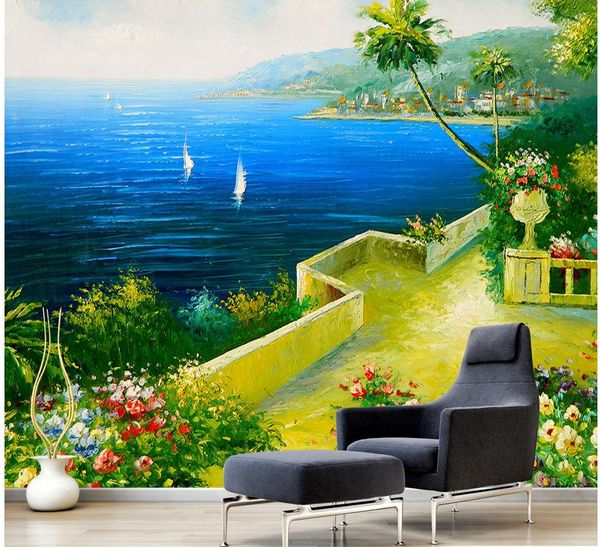 

custom any size mediterranean tv wall mural 3d wallpaper 3d wall papers for tv backdrop