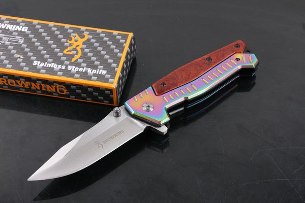 Browning DA94 Flipper Faca Dobrável Tática Acampamento Caça Sobrevivência Canivete de Bolso Utilitário Militar Ferramentas EDC com Caixa de Varejo