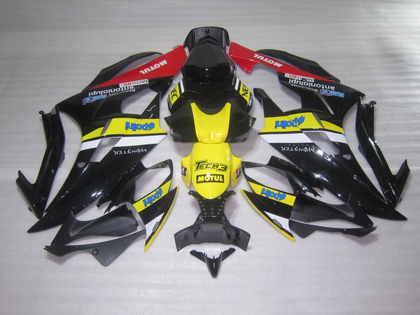 Moldagem por injeção livre personalizar kit de carenagem para yamaha yzf r6 06 07 amarelo preto vermelho carenagens set YZFR6 2006 2007 OT32