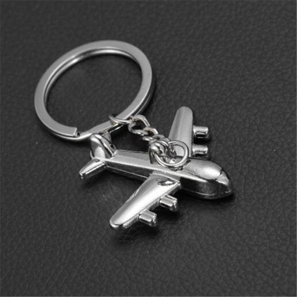 

zinc alloy keychains holder new plane keychain mini plane model key ring for men key holder chain charms airplane keyring accessories, Slivery;golden