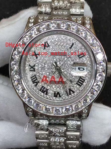 

The late t ver ion 41 mm gray diamond dial big diamond bezel watchca e trap et auger automatic men watch