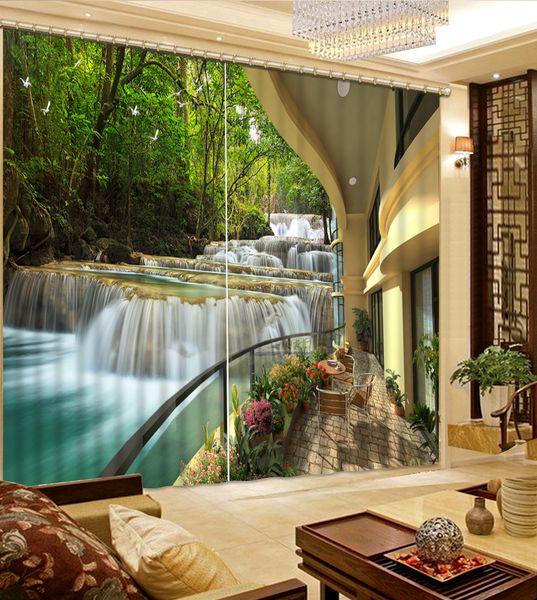 

пользовательская любого размера балкон водопада штора пейзажа природа страна спальня