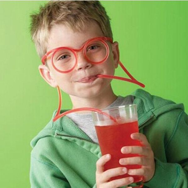 

diy silly straw funny stylish cartoon crazy glasses drinking straws plastic barware party supplies gift for children random color