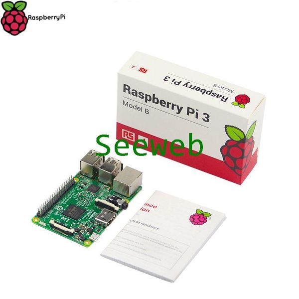 Freeshipping Originale Raspberry Pi 3 Modello B Versione UK 1GB RAM 1.2GHz Quad-Core ARM Cortex-A53 64 Bit CPU Bluetooth 4.0 Più veloce di RPI 2