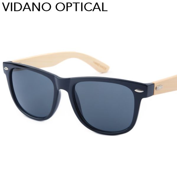 

vidano optical 2017 new arrival genuine bamboo sunglasses genuine wood hand polished for men and women classic square fashion gradient uv400, White;black