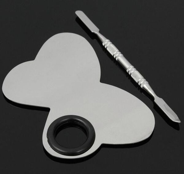 

форма бабочки палитра для смешивания макияжа из нержавеющей стали, Silver