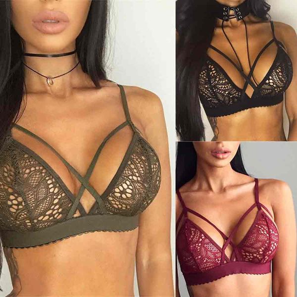 

women brandy melville crop bras strappy lingerie floral sheer lace bra seamless bralette cropped feminino underwear wholesale, Red;black