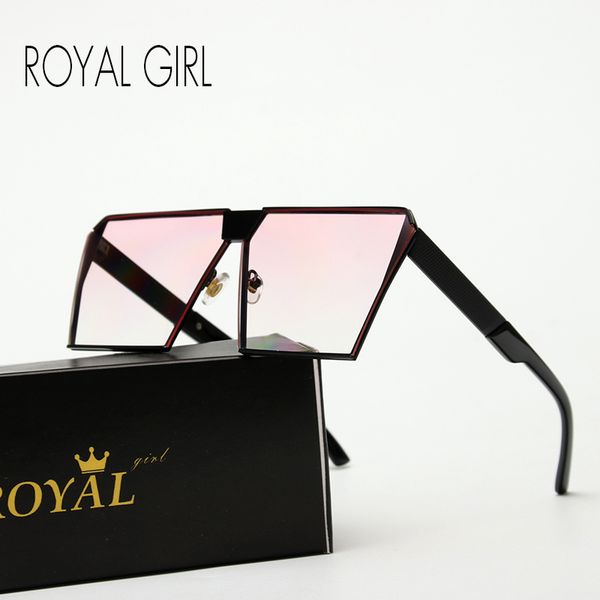 

wholesale- royal girl metal unique sunglasses women square vintage retro ombre lens 2017 summer fashion glasses #ss936, White;black