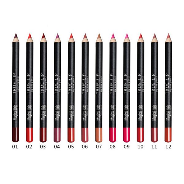 All'ingrosso-12 pz/set Impermeabile Glitter Lip liner Ombretto Eyeliner Matita Penna Trucco cosmetico 12 colori