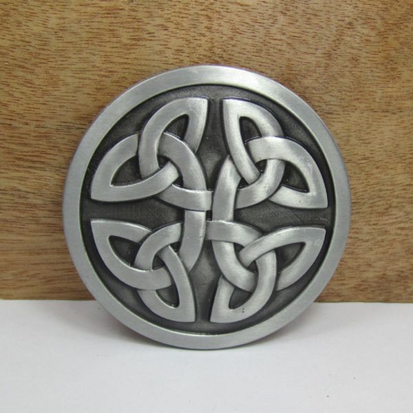 

BuckleHome мода круглый кельтский пряжки ремня с оловянной отделкой FP-02977 с непрерывно