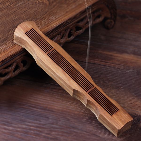

bamboo guqin zen incenso burners joss sticks incense holder wood censer classical hollow incense lore living room decor