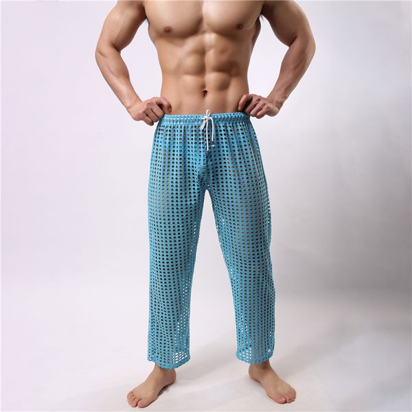 Neue Männer Lange Unterhosen Unterhosen Mode Mesh Unterhemd Ausgehöhlt Durchsichtig Atmungsaktive Nachtwäsche Sexy Nachtwäsche Bademantel Homosexuell Männlich Clubwear