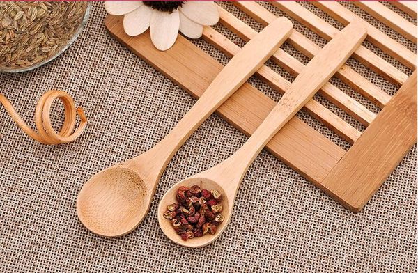 

новый дизайн кухни 13см деревянная ложка чая кормление небольшой деревянный kid ребенок безопасности ребенка ложка кофе ложка младенца ложки