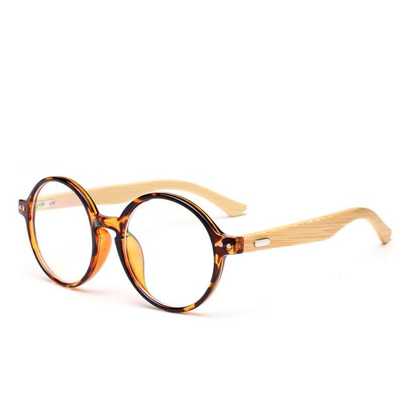 

wholesale- human made bamboo leg round lens glasses frames 2 rivets fashion women elegant wooden glasses reading glasses n557, Silver