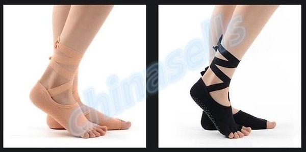 1Pair Silicone Anti-Skid Yoga Socks Lady Belly Dancing Five Fingers Ballet Sock