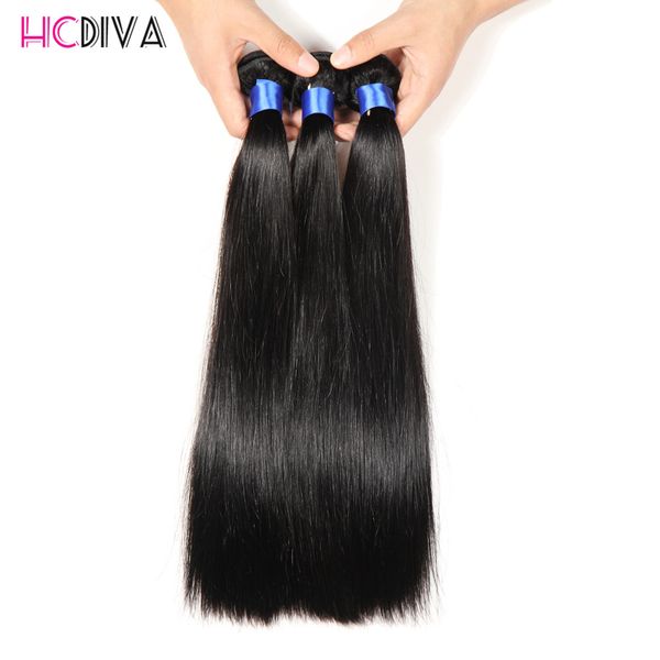 

3 пучка прямые девственные человеческие волосы 100% необработанный натуральный цвет и черный оптовая цена класс 8а бразильский малайзийский, Black