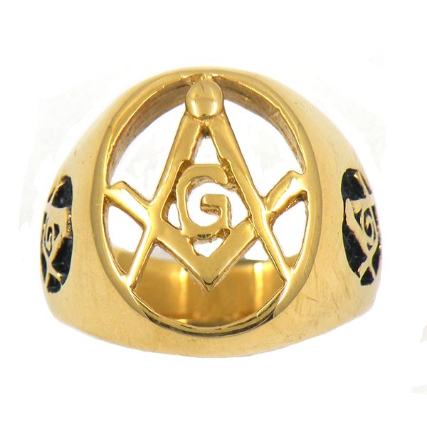 

fanssteel stainless steel mens or wemens jewelry masonary square and ruler master mason masonic ring gift fsr11w82gb, Silver