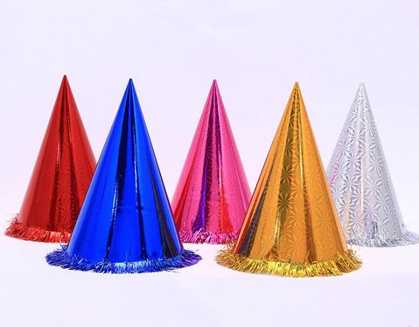 

good a++ birthday dress up props laser cap large with lace sharp angle cap pm009 party hats mix order as your needs