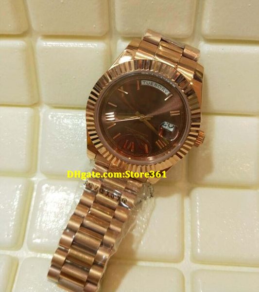 

christmas gift swiss luxury watches brand automatic 218235 ii 18k rose gold brown roman dial president, Slivery;brown