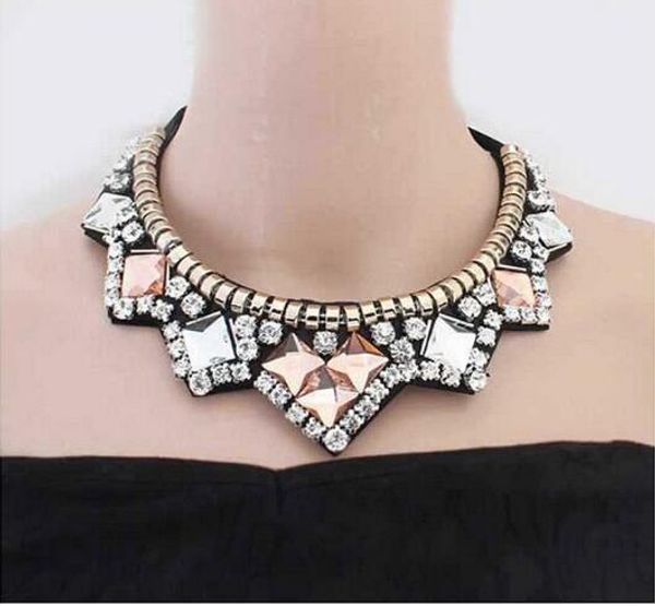

3pcs/lot new fashion rhinestone collar necklace necklaces & pendants jewelry double velvet leather square rhinestone gem necklace, Blue;red