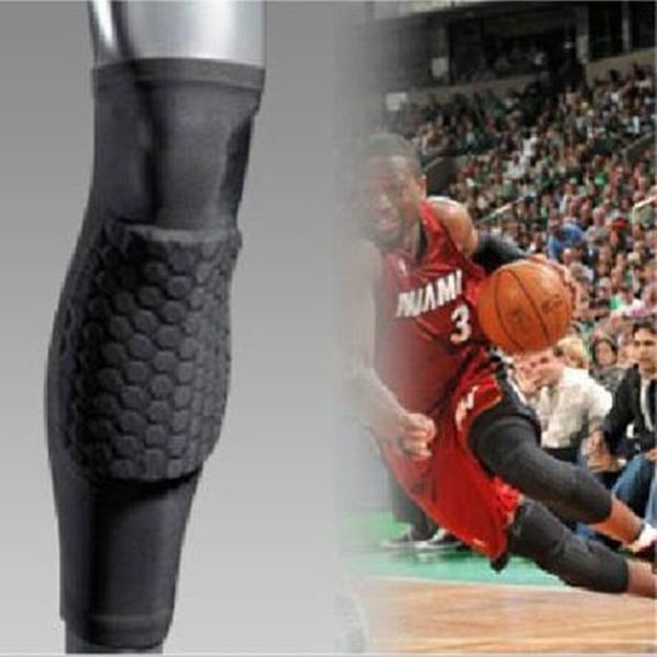 

wholesale- professional breathable sports men honeycomb long knee support brace pad protector sport basketball leg sleeve sports kneepad