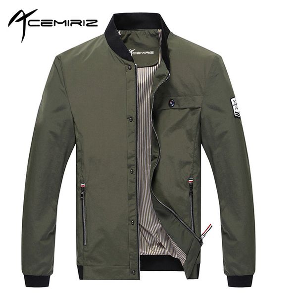 

wholesale- 2017 men pockets jacket slim zipper solid regular casual coats mens jackets olive green acemiriz ht-h821, Black;brown