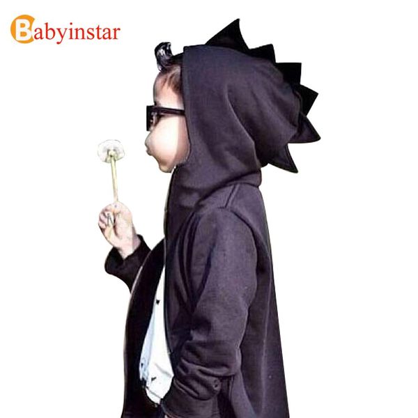 

wholesale- for 2-8 y children clothes hooded outerwear coat new cartoon boys girls casual outfit kids animal style dinosaurs kids hoodies, Black
