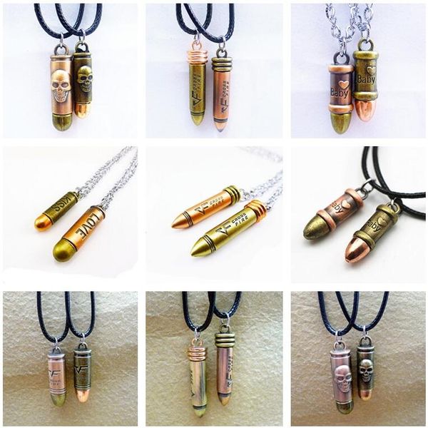 

sale couples bullet beautiful fashion jewelry men's necklace yp049 arts and crafts pendant with chain 1set=2 pieces, Black