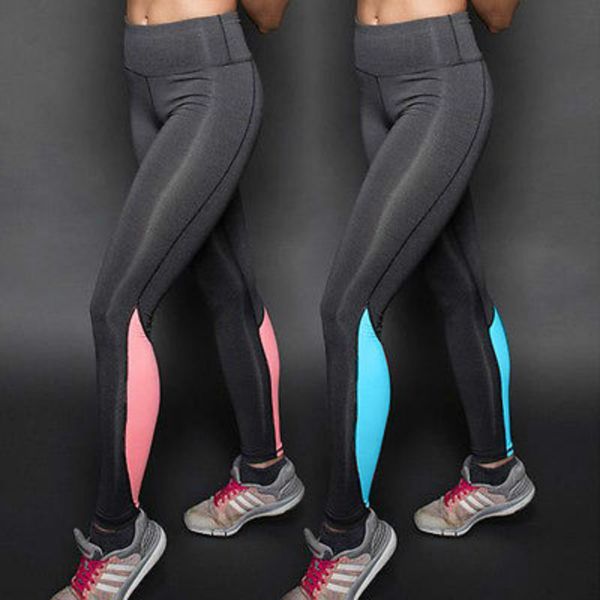 

wholesale- 2017 ladies yoga fitness running leggings gym exercise sports pants trousers, Black;blue
