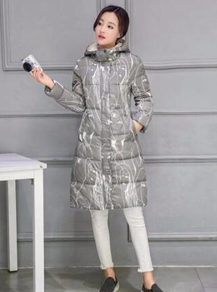 

women winter new personality, cultivate one's morality show thin printed thickening cotton-padded jacket down jacket coat /s-2xl, Black