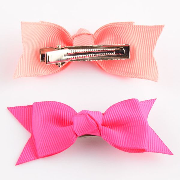 

100pcs/lot 20c candy color girls ribbon bowknot with clip kids head beauty korea fashion hair flower diy accessories fc35